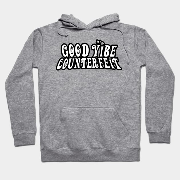 GVC Black & White Logo Hoodie by GoodVibeCounterfeit